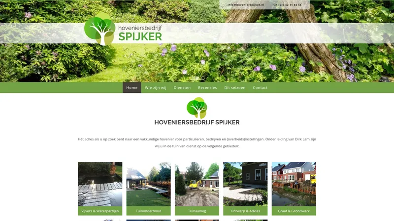 Website van Hoveniersbedrijf Spijker B.V