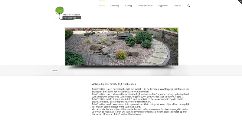 Website van Hoveniersbedrijf Tuincreaties