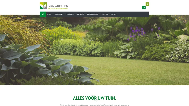 Website van Hoveniersbedrijf van Abeelen