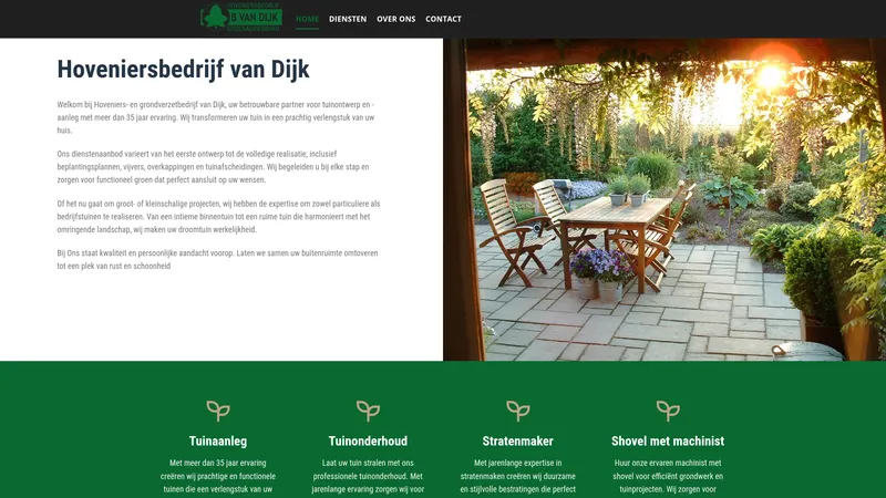 Website van Hoveniersbedrijf van Dijk