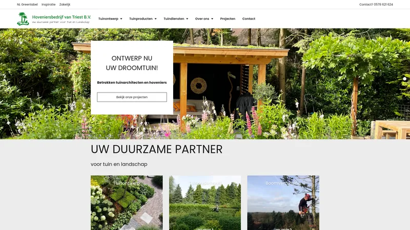 Website van Hoveniersbedrijf van Triest BV