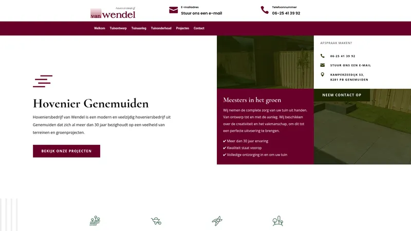 Website van Hoveniersbedrijf van Wendel