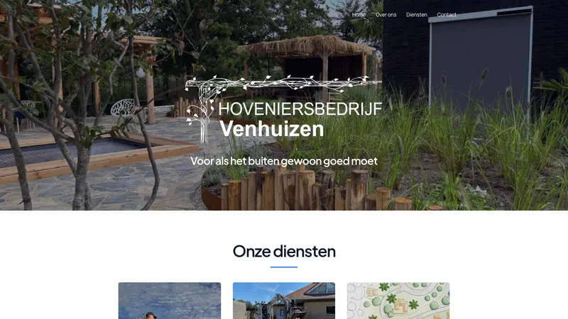 Website van Hoveniersbedrijf Venhuizen
