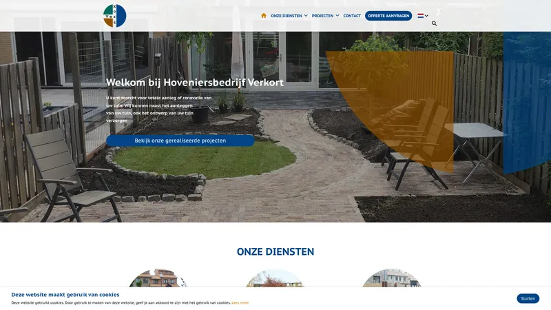 Website van Hoveniersbedrijf Verkort