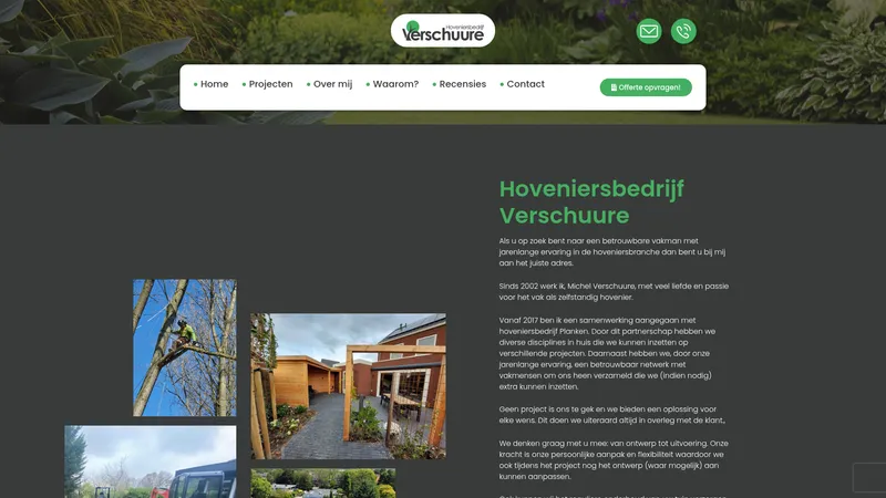 Website van Hoveniersbedrijf Verschuure