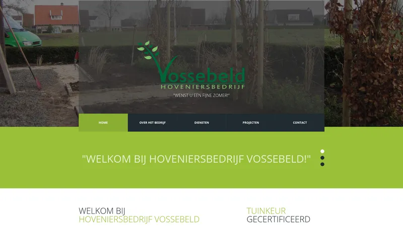 Website van Hoveniersbedrijf Vossebeld