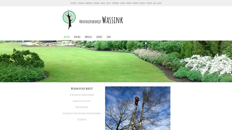 Website van Hoveniersbedrijf Wassink
