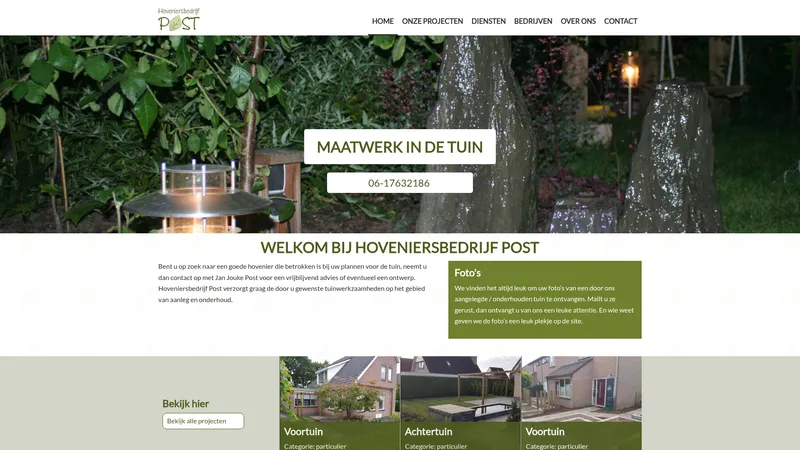 Website van Hoveniersbedrijfpost