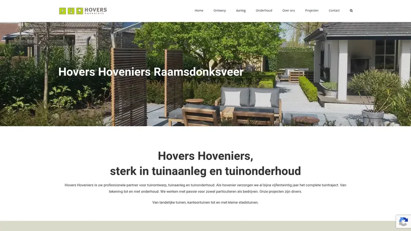 Website van Hovers Hoveniers