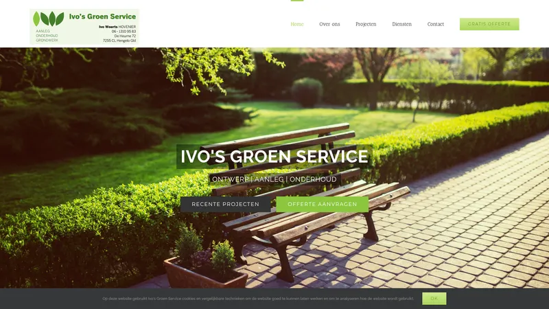 Website van Ivo's Groen Service