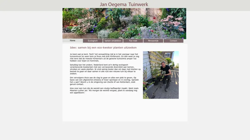 Website van Jan Oegema Tuinwerk