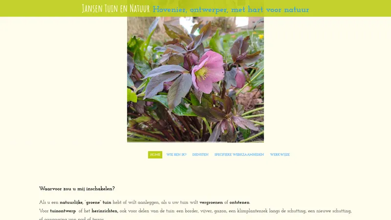 Website van Jansen Tuin en Natuur