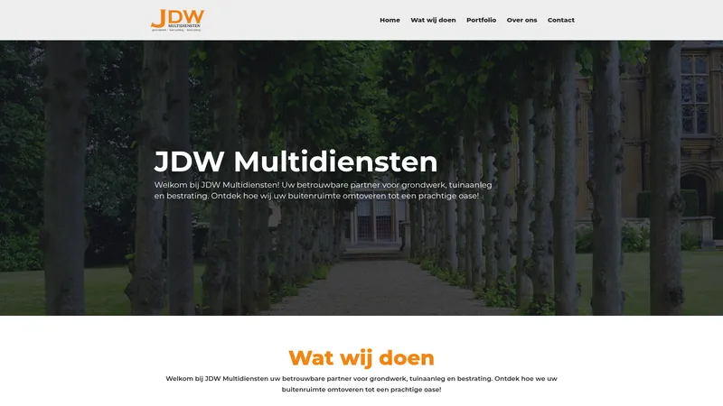 Website van JDW Multidiensten