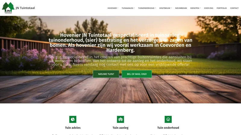 Website van JN Tuintotaal