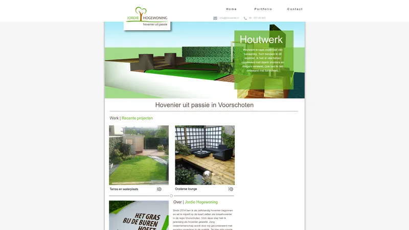Website van Jordie Hogewoning Hovenier
