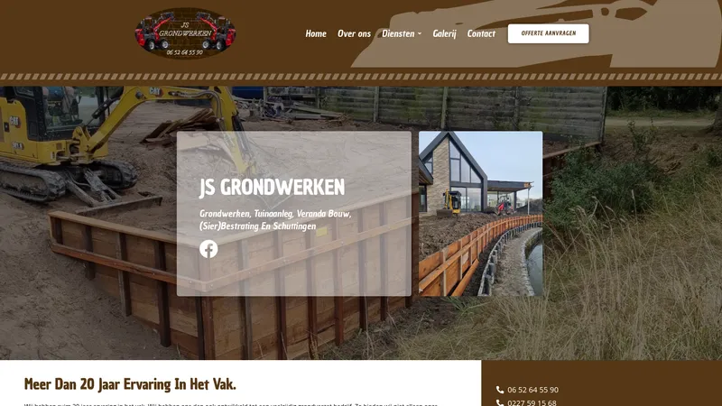 Website van JS Grondwerken