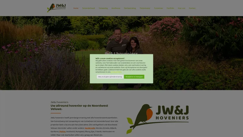 Website van JW&J hoveniers