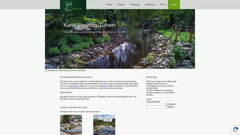 Website van Karel Snoeren Tuinen