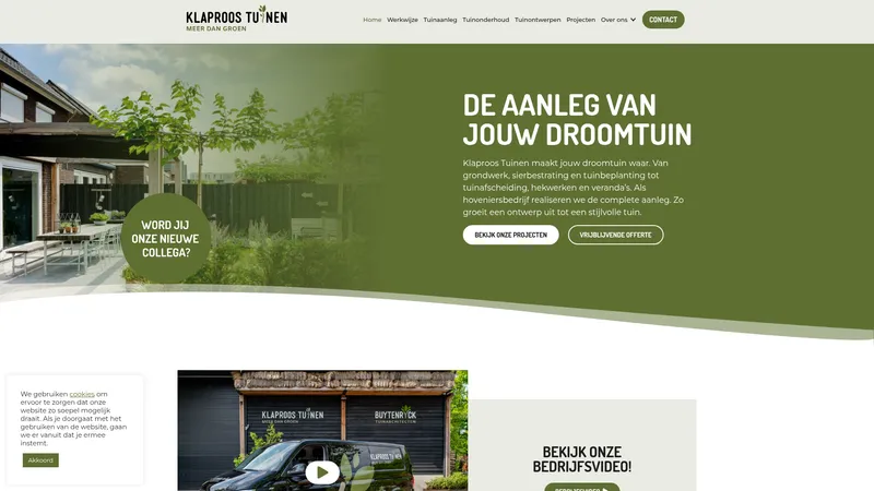 Website van Klaproos Tuinen