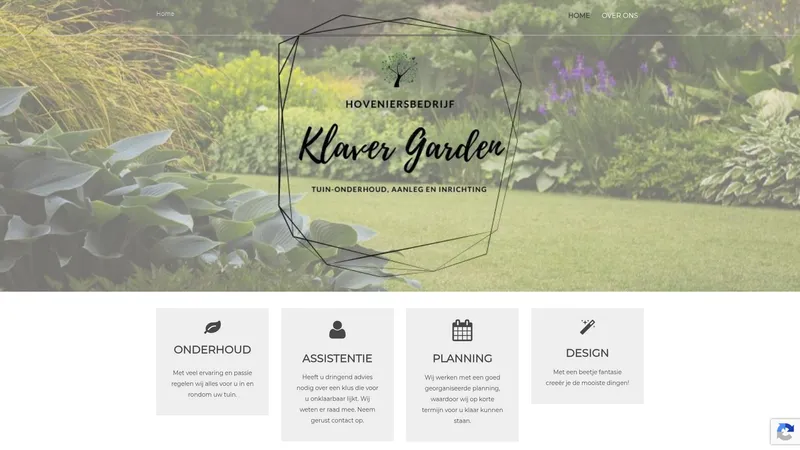 Website van Klaver Garden