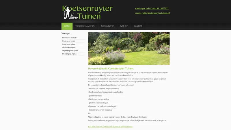 Website van Koetsenruyter Tuinen