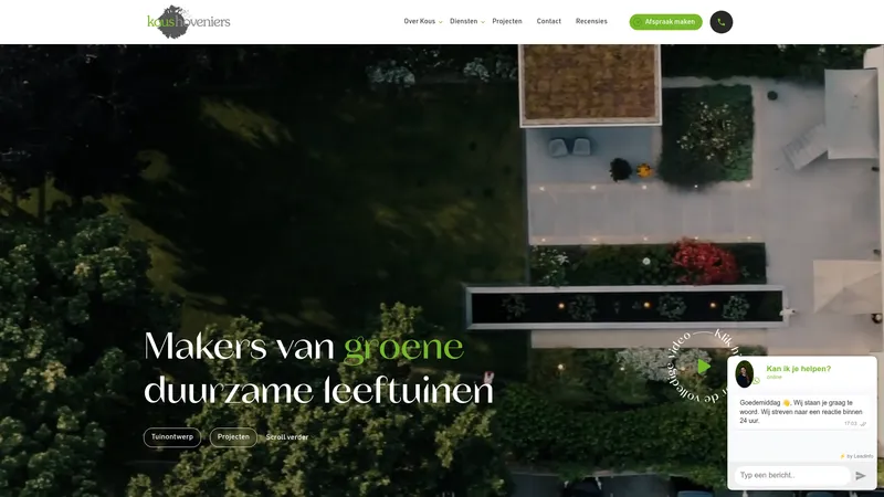 Website van Kous Hoveniers
