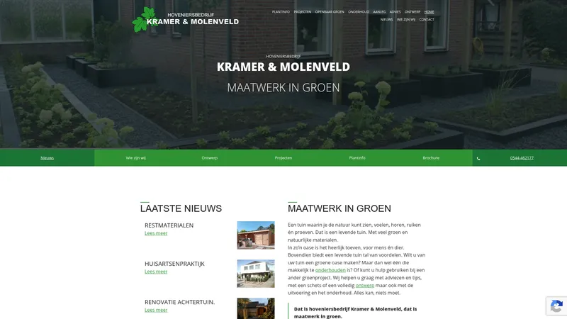 Website van Kramer & Molenveld