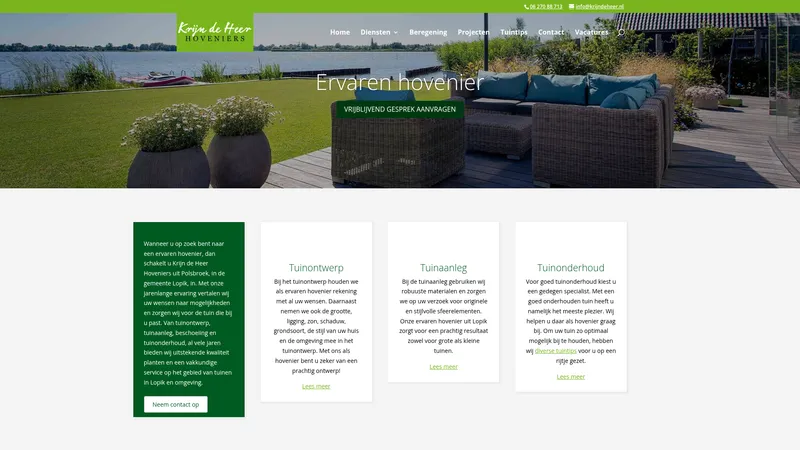 Website van Krijn de Heer Hoveniers