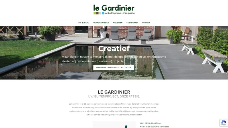 Website van Le Gardinier