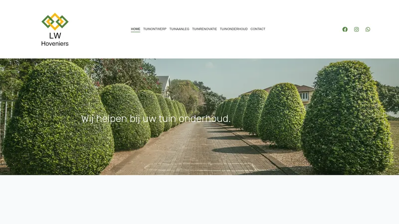 Website van LW Hoveniers