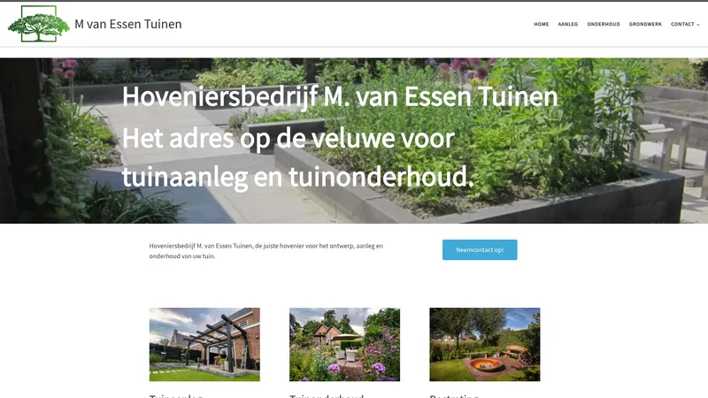 Website van M van Essen Tuinen
