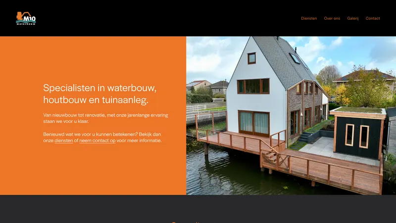 Website van M10 Waterbouw