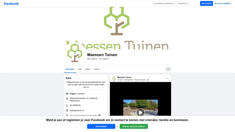 Website van Maessen Tuinen Webhosting &