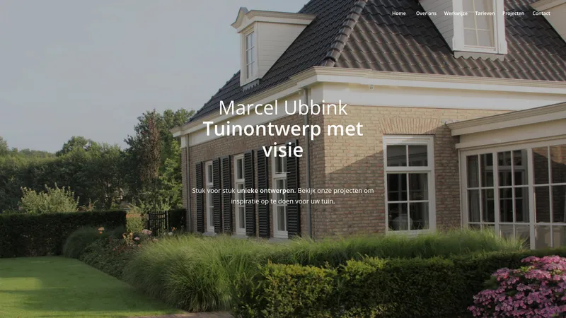 Website van Marcel Ubbink Tuinontwerp
