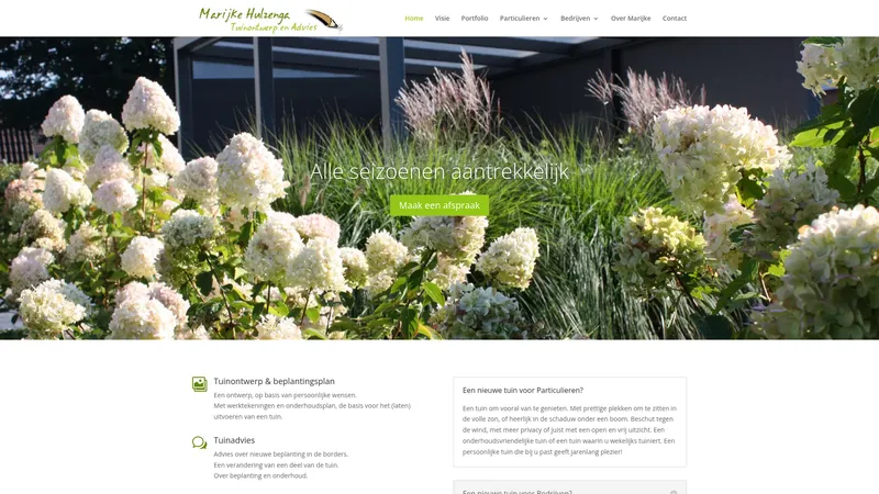 Website van Marijke Hulzenga Tuinontwerp