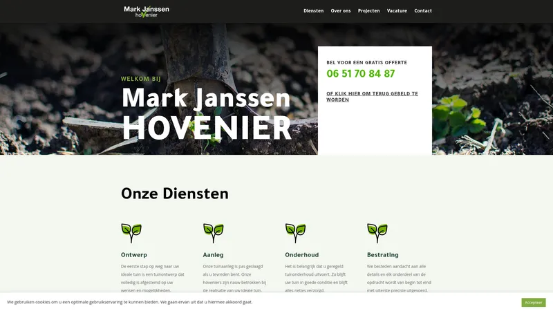 Website van Mark Janssen Hovenier
