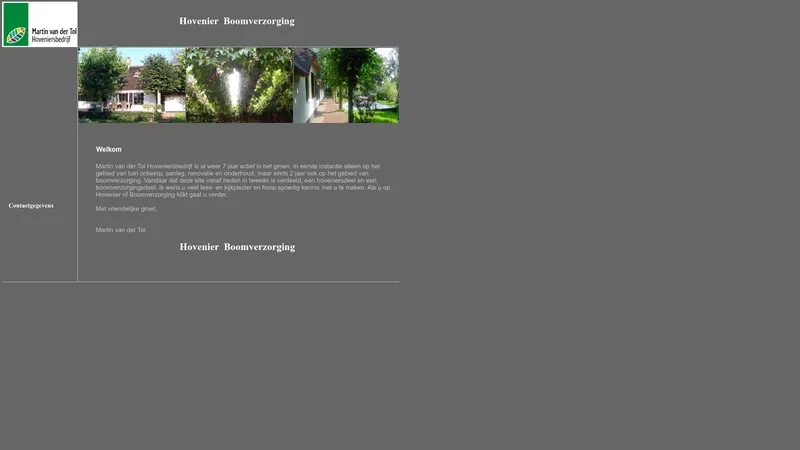 Website van Martin van der Tol Hoveniersbedrijf