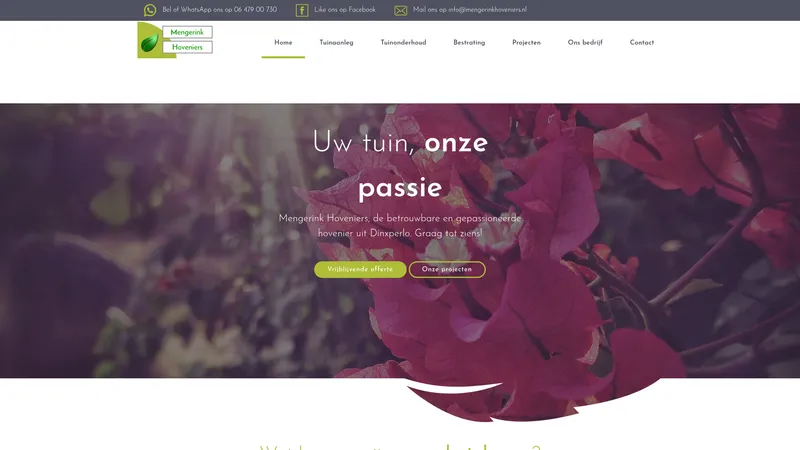 Website van Mengerink Hoveniers