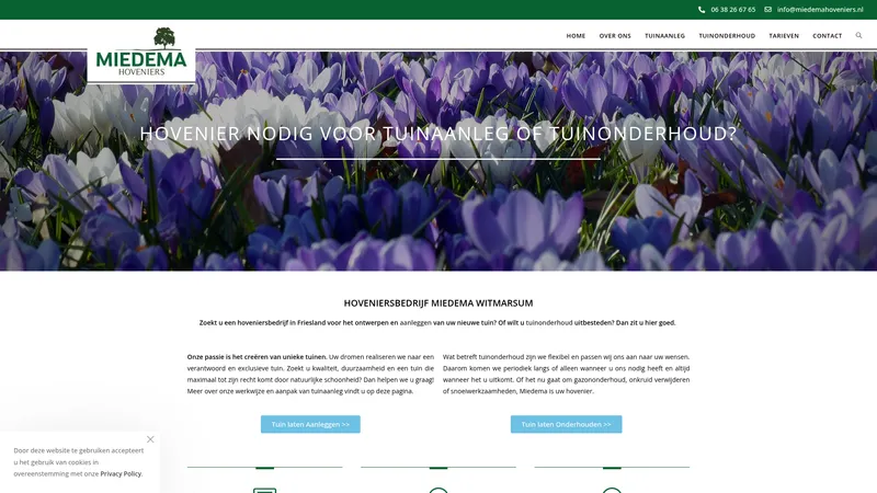 Website van miedemahoveniers Co