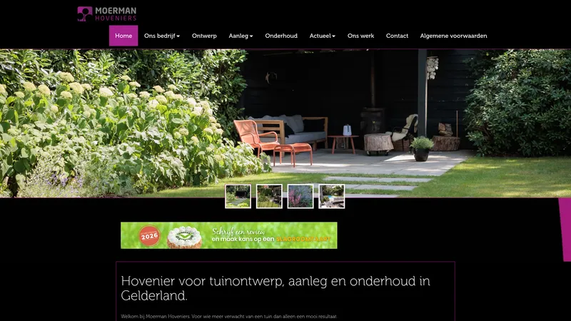 Website van Moerman Hoveniers TuinKeur Gecertificeerd