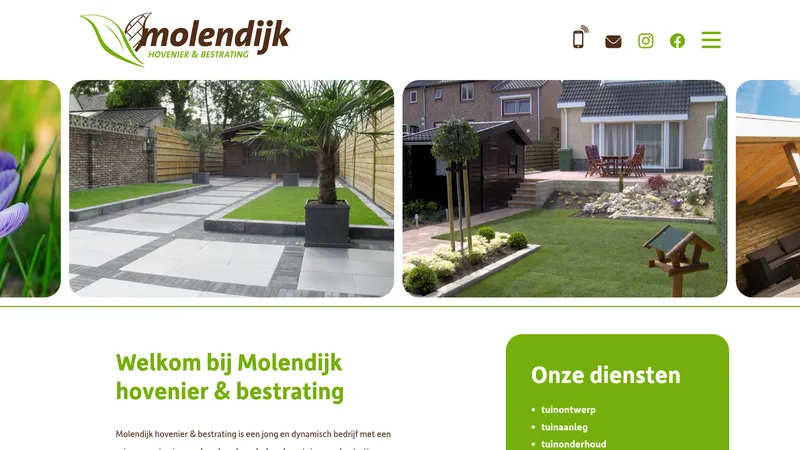 Website van Molendijk hovenier & bestrating