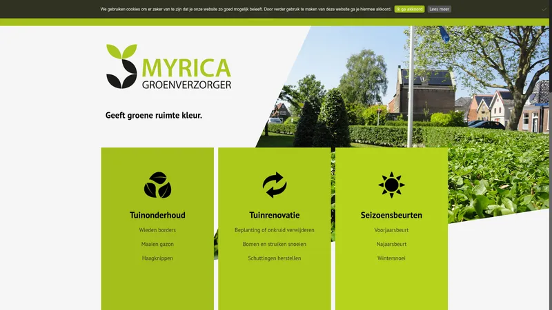 Website van Myrica Groenverzorger
