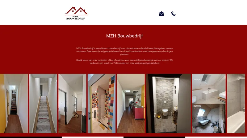 Website van MZH Bouwbedrijf