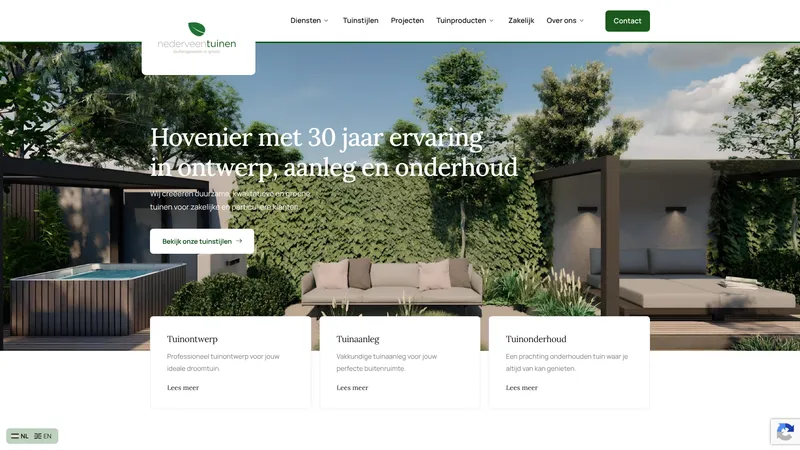Website van Nederveen Tuinen