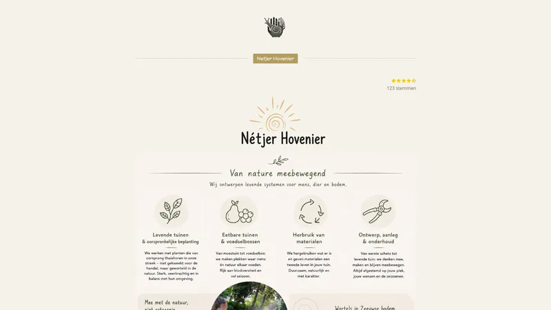 Website van Netjer Hovenier