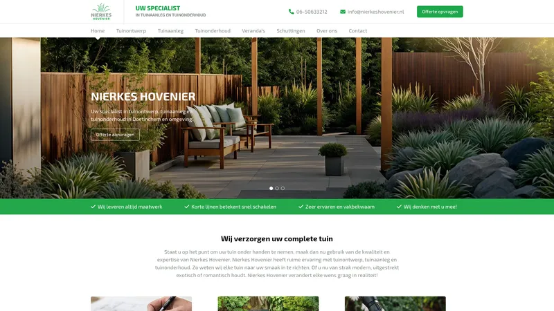 Website van Nierkes Hovenier