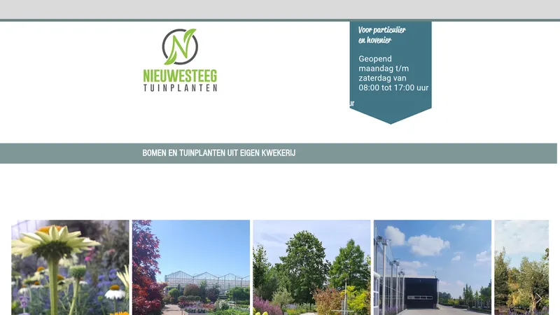 Website van Nieuwesteeg Tuinplanten