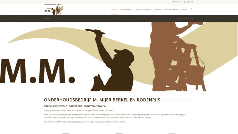 Website van Omderhoudsbedrijf M. Mijer
