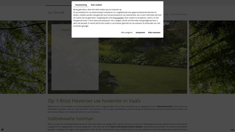 Website van Op 't Root BV