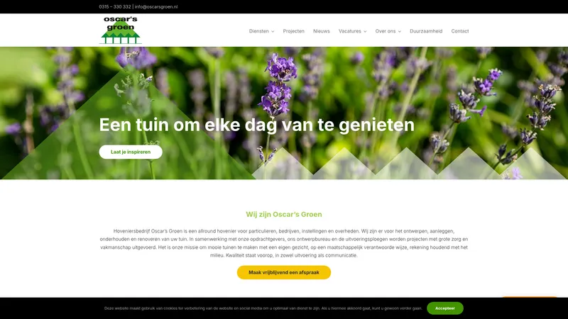 Website van Oscar's Groen